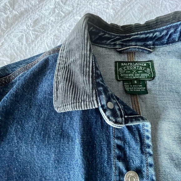 Vintage 90’s Ralph Lauren Polo Country Denim Chore Coat Size S Small Mens Jacket - Picture 4 of 6